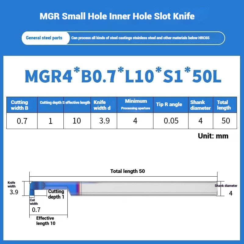 1134-MGR small bore groove cutter wear-resistant micro groove hook cutter CNC tungsten steel alloy small bore cutting groove turning tool Shandong Denso Pricision Tools Co.,Ltd.